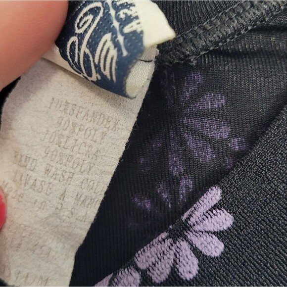 Vintage 90s Pia 70s vibe flower print short sleeve stretch quirky top size med - Picture 4 of 7